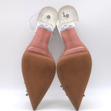 Amina Muaddi Begum Glass Crystal-Embellished Slingback Heels Silver Size 38