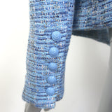 L'Agence Brooke Double Breasted Blazer Blue Tweed Size 2 Open Front Jacket