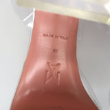 Amina Muaddi Begum Glass Crystal-Embellished Slingback Heels Silver Size 38