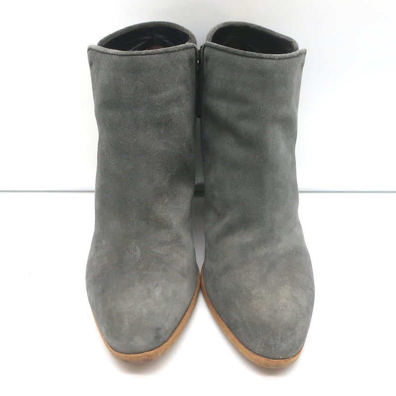 Giuseppe Zanotti Nicky Ankle Boots Gray Suede Size 38.5 Pointed Toe Booties