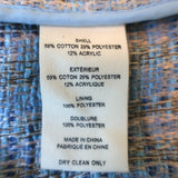 L'Agence Brooke Double Breasted Blazer Blue Tweed Size 2 Open Front Jacket