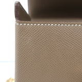 Hermes Cinhetic Boxy Top Handle Bag Etoupe Epsom Leather Chain Strap Crossbody