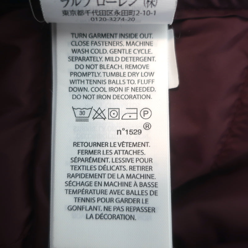 Polo Ralph Lauren Full-Zip Down Puffer Jacket Wine Size Small