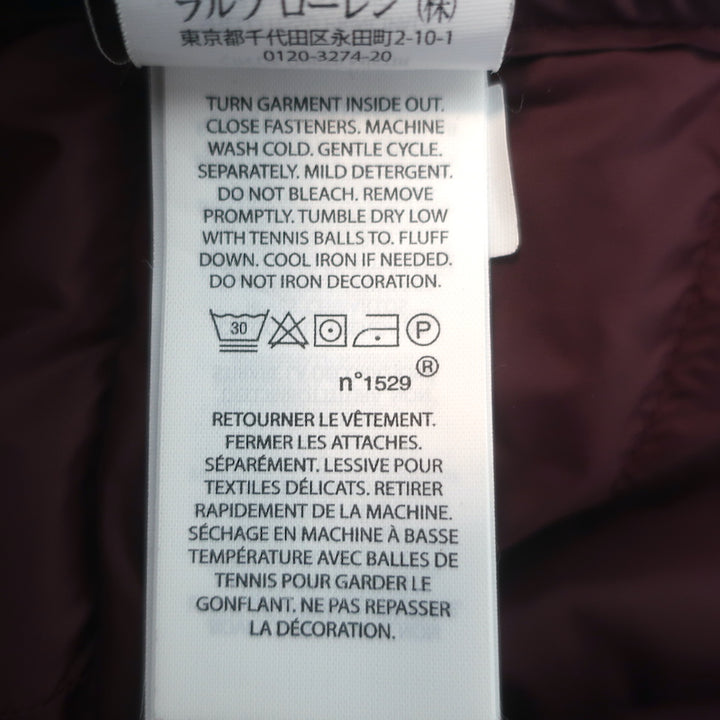 Polo Ralph Lauren Full-Zip Down Puffer Jacket Wine Size Small