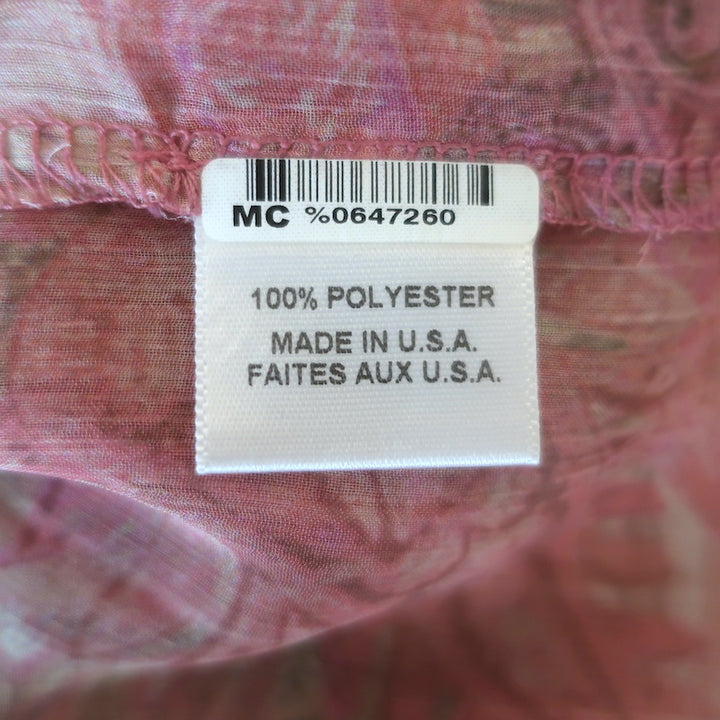 MISA Almaha Blouson Mini Dress Pink Muted Paisley Print Chiffon Size Small