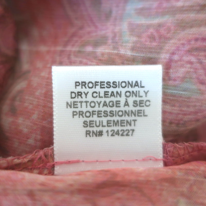MISA Almaha Blouson Mini Dress Pink Muted Paisley Print Chiffon Size Small