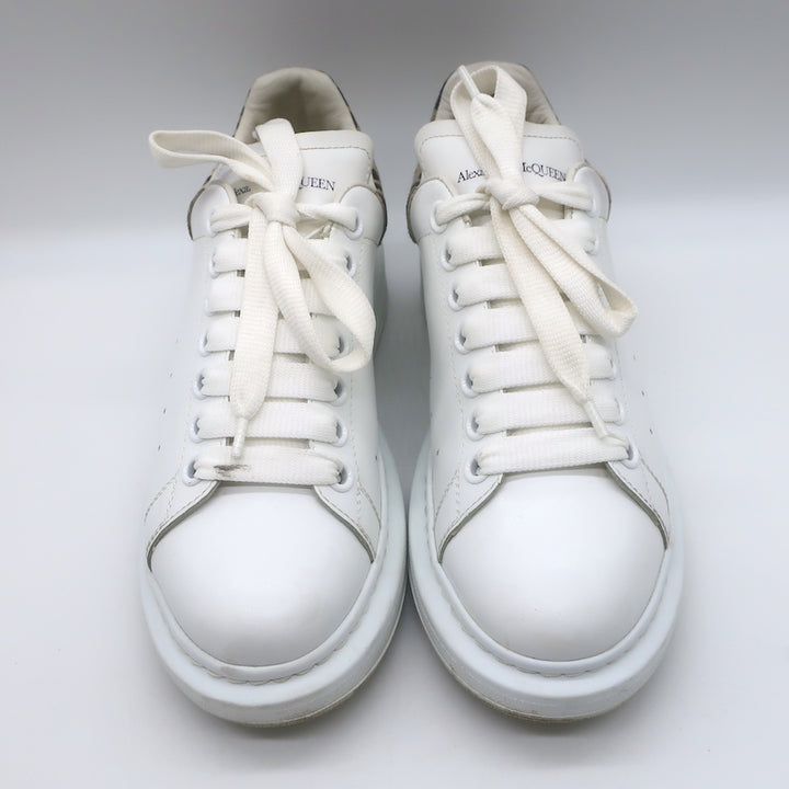 Alexander McQueen Oversized Sneakers White Leather &amp; Leopard Suede Size 38