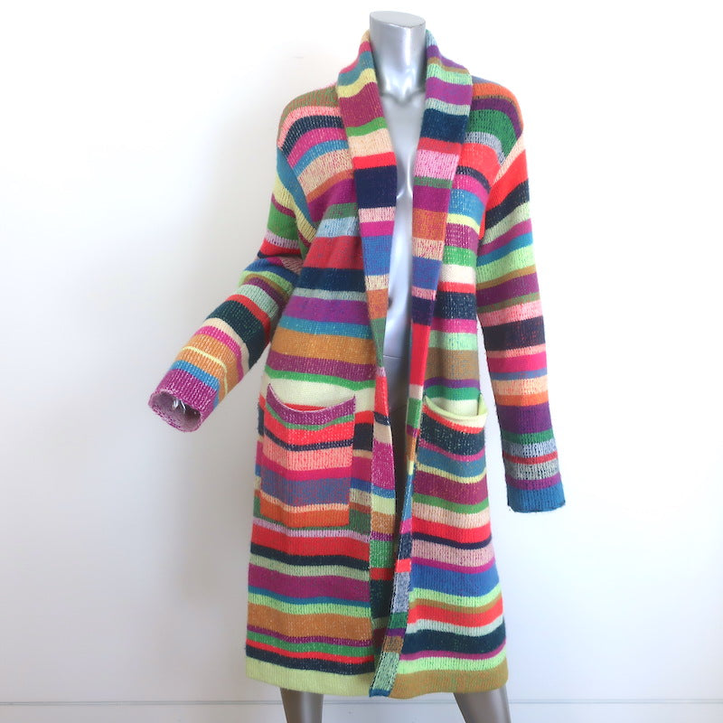 The Elder Statesman Striped Cashmere Robe Cardigan Multicolor Size Small Unisex