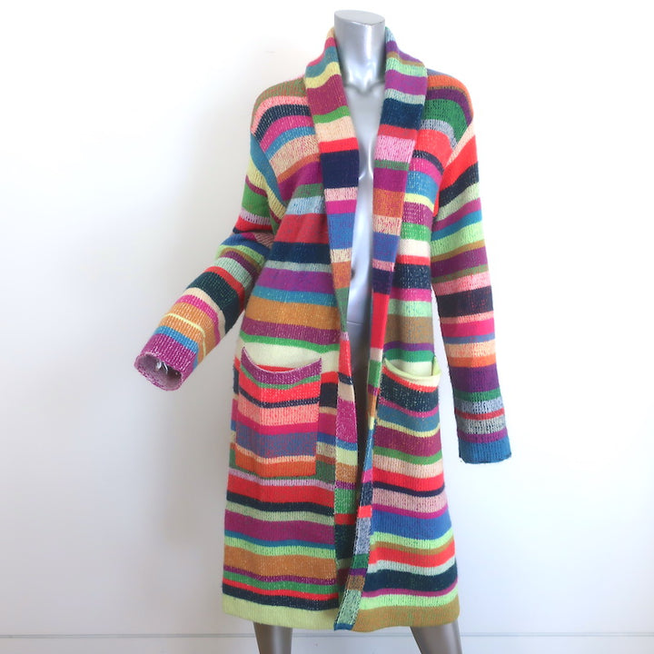 The Elder Statesman Striped Cashmere Robe Cardigan Multicolor Size Small Unisex