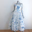 Ralph Lauren Collection Duval Strapless Gown White Floral Print Silk Size 10