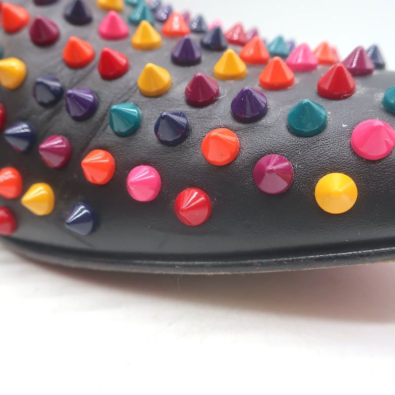 Christian Louboutin Rollerboy Spikes Slip-On Loafers Black/Multi Leather Size 42