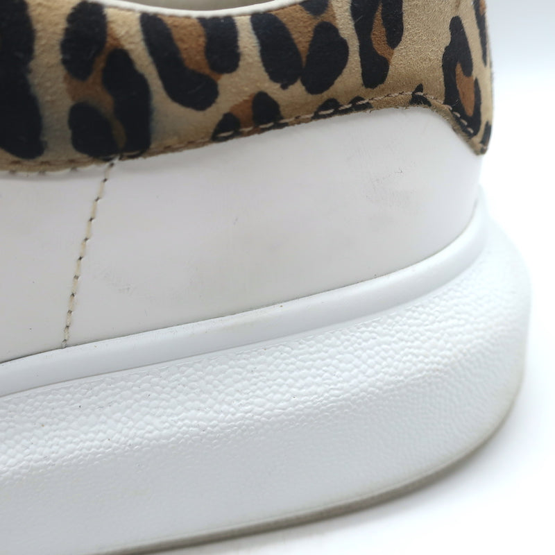 Alexander McQueen Oversized Sneakers White Leather &amp; Leopard Suede Size 38