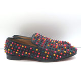 Christian Louboutin Rollerboy Spikes Slip-On Loafers Black/Multi Leather Size 42