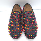 Christian Louboutin Rollerboy Spikes Slip-On Loafers Black/Multi Leather Size 42