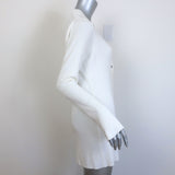 L'Agence Lucas Bell Sleeve Cardigan Cream Ribbed Knit Size Small V-Neck Sweater