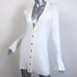 L'Agence Lucas Bell Sleeve Cardigan Cream Ribbed Knit Size Small V-Neck Sweater