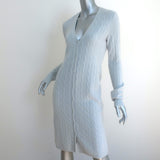 Ralph Lauren Black Label Cashmere Cable Knit Cardigan Baby Blue Size Medium