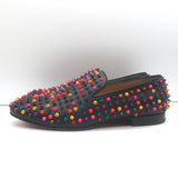 Christian Louboutin Rollerboy Spikes Slip-On Loafers Black/Multi Leather Size 42