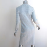 Ralph Lauren Black Label Cashmere Cable Knit Cardigan Baby Blue Size Medium