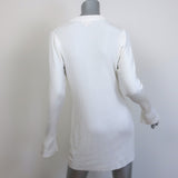 L'Agence Lucas Bell Sleeve Cardigan Cream Ribbed Knit Size Small V-Neck Sweater
