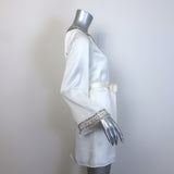 MISA Ivy Crystal-Embellished Belted Mini Dress White Size Extra Extra Small NEW