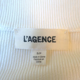 L'Agence Lucas Bell Sleeve Cardigan Cream Ribbed Knit Size Small V-Neck Sweater