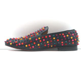 Christian Louboutin Rollerboy Spikes Slip-On Loafers Black/Multi Leather Size 42