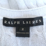 Ralph Lauren Black Label Cashmere Cable Knit Cardigan Baby Blue Size Medium