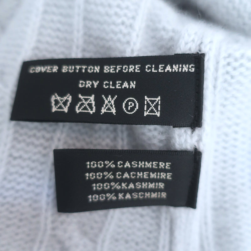 Ralph Lauren Black Label Cashmere Cable Knit Cardigan Baby Blue Size Medium