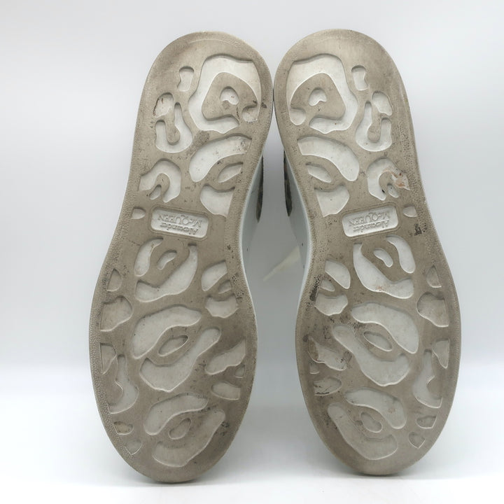 Alexander McQueen Oversized Sneakers White Leather &amp; Leopard Suede Size 38