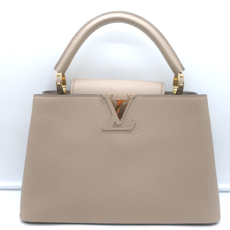Louis Vuitton Capucines MM Tote Galet Taupe Leather Medium Crossbody Bag
