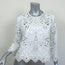 Theory Blouse Brizabela White Embroidered Linen Size Medium Bell Sleeve Top