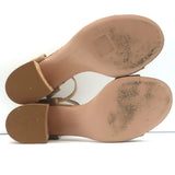 Gianvito Rossi Rikki Cork Sandals Tan Suede Size 39 Ankle Strap Heels