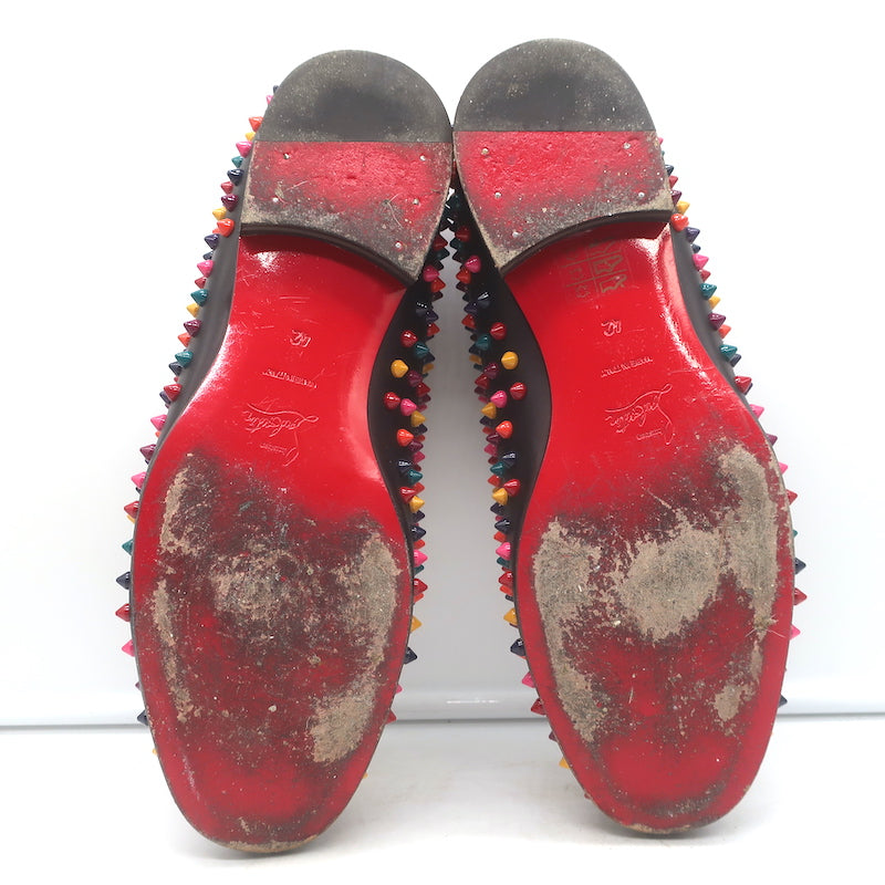 Christian Louboutin Rollerboy Spikes Slip-On Loafers Black/Multi Leather Size 42