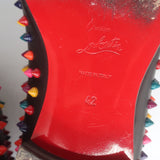 Christian Louboutin Rollerboy Spikes Slip-On Loafers Black/Multi Leather Size 42