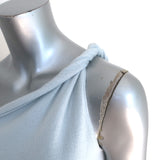 Ralph Lauren Black Label Cashmere One Shoulder Gown Baby Blue Size Medium