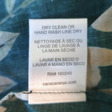 Cara Cara Jazzy Smocked Midi Dress Dark Green Botanical Print Voile Size Medium