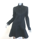 Alexander McQueen Peplum Coat Black Stretch Cotton Size 42 Button-Up Jacket