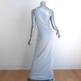 Ralph Lauren Black Label Cashmere One Shoulder Gown Baby Blue Size Medium