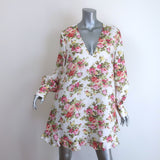 Zimmermann Radiate Flounce Dress Watermelon Bouquet Print Linen Size 3 NEW