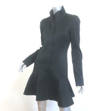 Alexander McQueen Peplum Coat Black Stretch Cotton Size 42 Button-Up Jacket