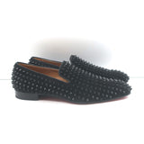 Christian Louboutin Dandelion Spikes Slip-On Loafers Black Suede Size 42