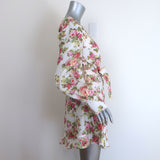 Zimmermann Radiate Flounce Dress Watermelon Bouquet Print Linen Size 3 NEW