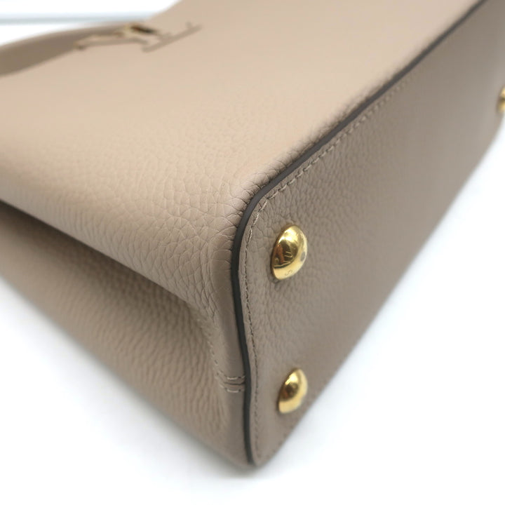 Louis Vuitton Capucines MM Tote Galet Taupe Leather Medium Crossbody Bag