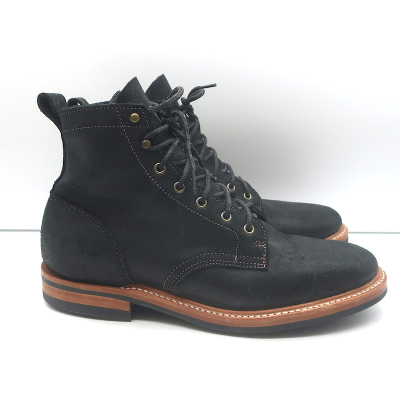 Truman Boot Co. Rough Out Lace-Up Ankle Boots Black Oiled Leather Size 9