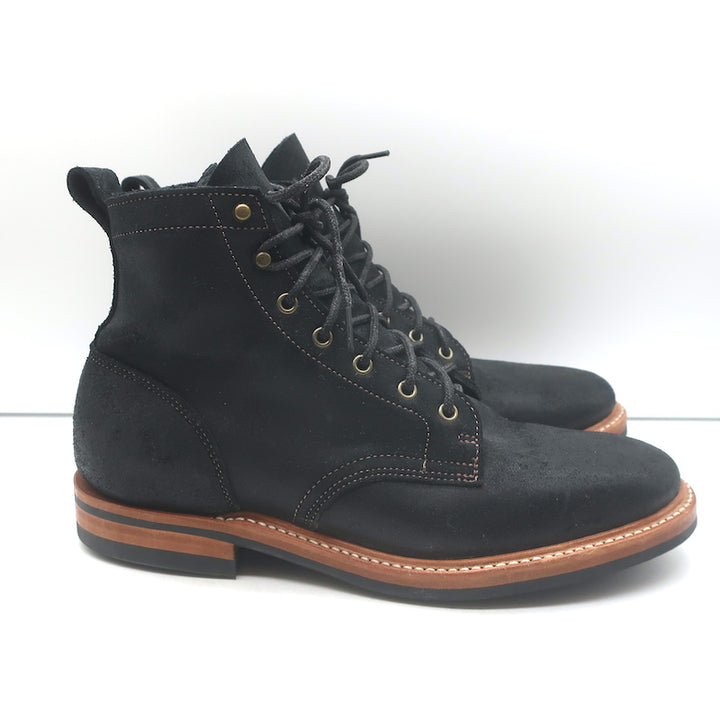 Truman Boot Co. Rough Out Lace-Up Ankle Boots Black Oiled Leather Size 9