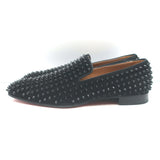 Christian Louboutin Dandelion Spikes Slip-On Loafers Black Suede Size 42