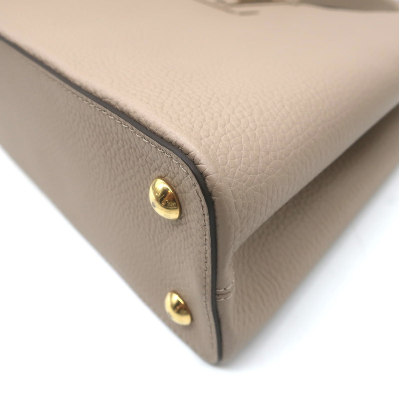 Louis Vuitton Capucines MM Tote Galet Taupe Leather Medium Crossbody Bag
