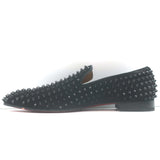 Christian Louboutin Dandelion Spikes Slip-On Loafers Black Suede Size 42