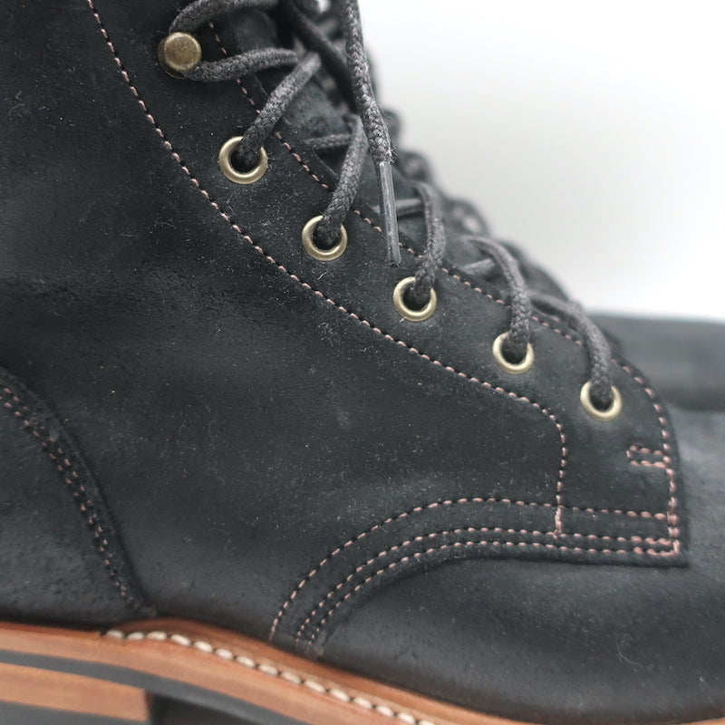 Truman Boot Co. Rough Out Lace-Up Ankle Boots Black Oiled Leather Size 9